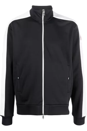 Moncler Men Sports Jackets - Logo patch zipped jacket - Black