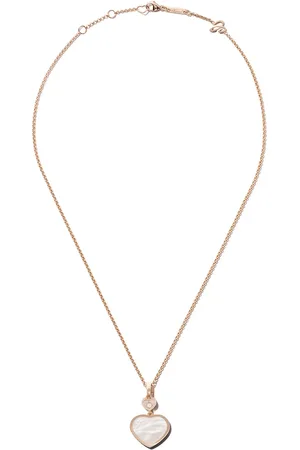Chopard 18kt rose gold Happy Hearts mother-of-pearl and diamond pendant necklace