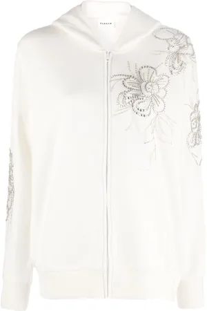P.A.R.O.S.H. Crystal-flower-detail hooded jacket