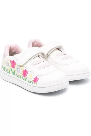 Geox Floral-print touch-strap sneakers - White