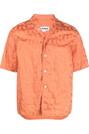 SUNNEI Monogram-jacquard Cuban-collar shirt