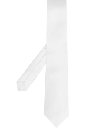 corneliani Satin-finish pointed tie - White