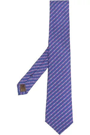 Church's Graphic-print silk tie - Blue