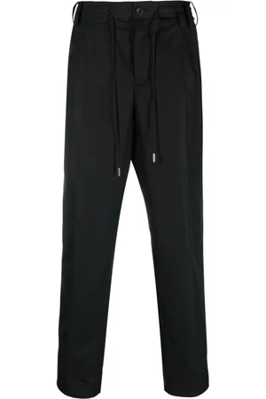 SACAI Pressed-crease drawstring-waist trousers