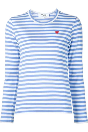 Comme des Garçons Heart logo striped T-shirt