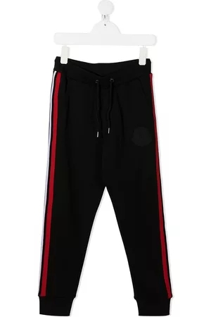 Moncler Girls Pants - Side stripe trousers - Black