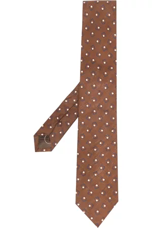 Church's Men Bow Ties - Graphic-print linen tie - Brown