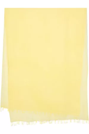 Aspesi Kids Frayed-hem cotton scarf - Yellow