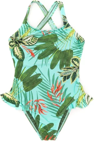 Lygia & Nanny Girls Swimsuits - Dora leaf-print swimsuit - Green