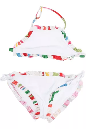 PUCCI Junior Girls Bikini Sets - Ruffle-trim bikini set - White