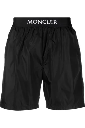 Moncler Men Swim Shorts - Logo-patch swim shorts - Black