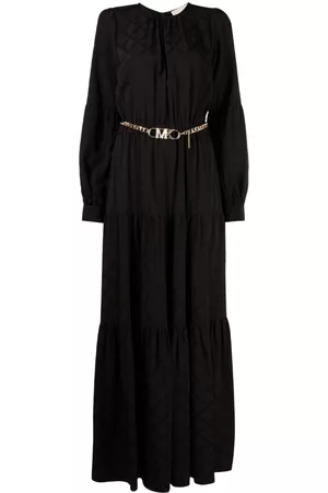 Michael Kors Women Tunic Dresses - Logo-jacquard kaftan dress - Black