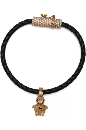 VERSACE Medusa-plaque detail bracelet - Black