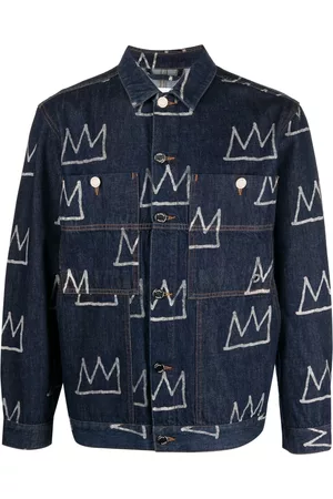 Etudes Crown-print denim jacket - Blue
