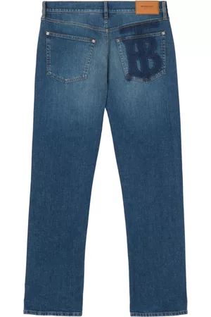 Burberry Men Straight Jeans - Monogram straight-leg jeans - Blue