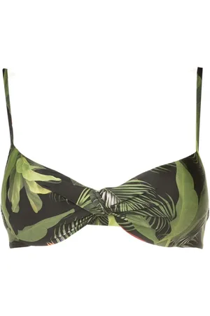 Lygia & Nanny Cassis leaf-print bikini top