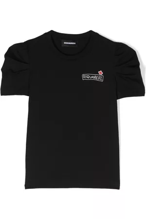 Dsquared2 Logo-print puff-sleeve T-shirt - Black