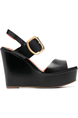 santoni 125mm leather wedges