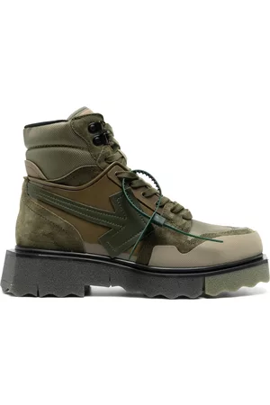 OFF-WHITE Hiking Sponge camouflage boots - Green