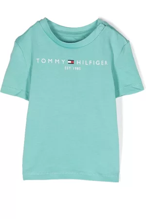 Tommy Hilfiger Short Sleeved T-Shirts - Logo-print short-sleeve T-shirt - Blue