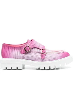 santoni Leather double-buckle loafers