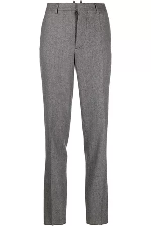 Dsquared2 Houndstooth-pattern virgin-wool chinos - Grey