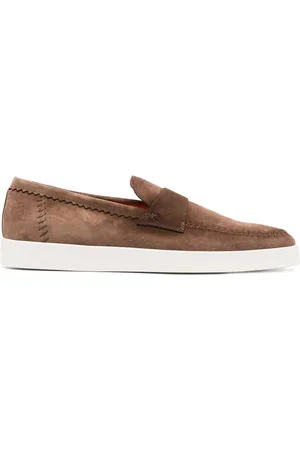 santoni Penny suede loafers