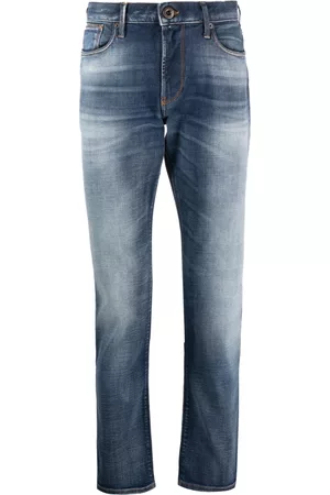 Emporio Armani Men Slim Jeans - Slim-fit stonewashed jeans - Blue
