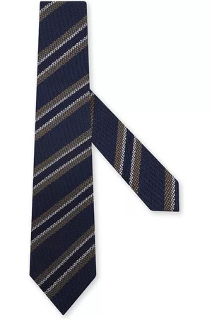 Z Zegna Men Bow Ties - Striped silk tie - Blue