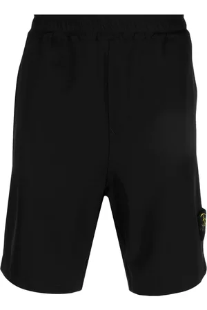 Stone Island Compass-patch cotton shorts - Black