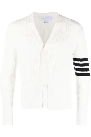 Thom Browne 4-Bar stripe cable-knit cardigan