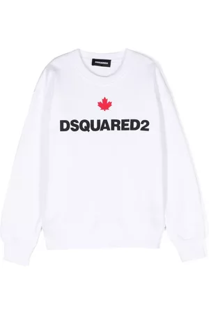 Dsquared2 Boys Long sleeved Shirts - Logo-print long-sleeve sweatshirt - White