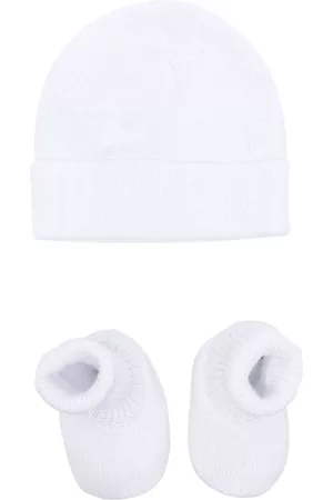 HUGO BOSS Beanies - Embroidered-logo beanie hat set - White