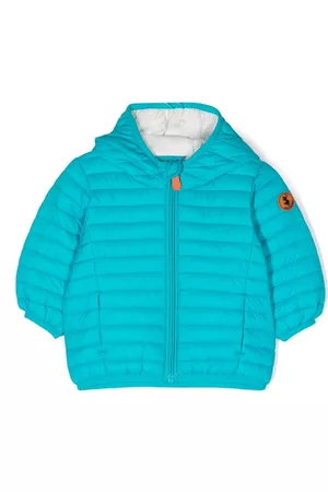 save the duck Puffer Jackets - Logo-detail hooded jacket - Blue