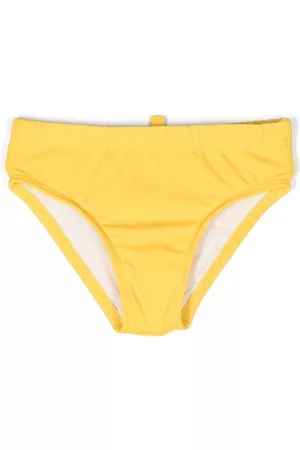 Dsquared2 Swim Shorts - Logo-print elasticated swim briefs - Yellow