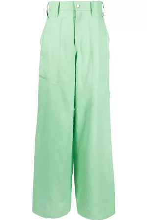 Stella McCartney Women Wide Leg Pants - High-waisted wide-leg trousers - Green