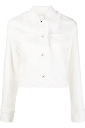 Kenzo Broderie-anglaise cropped denim jacket