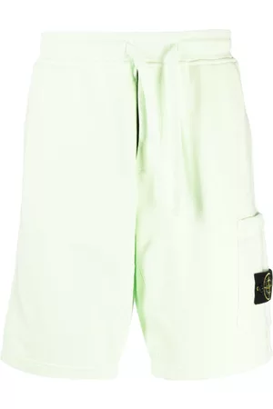 Stone Island Men Sports Shorts - Logo-patch track shorts - Green