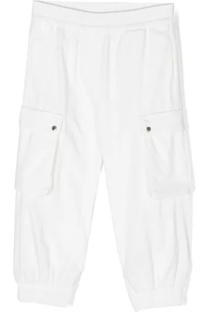 Moncler Elasticated-waist cotton trousers - White