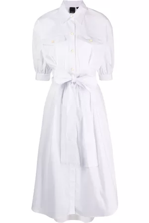 Pinko Women Casual Dresses - Cotton shirt midi dress - White