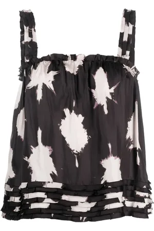 ULLA JOHNSON Sera prismatic shape-print silk top