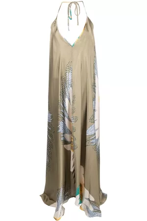 Closed Abstract-print halter neck dress - Neutrals