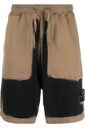Stone Island Logo-patch airbrushed track shorts - Neutrals