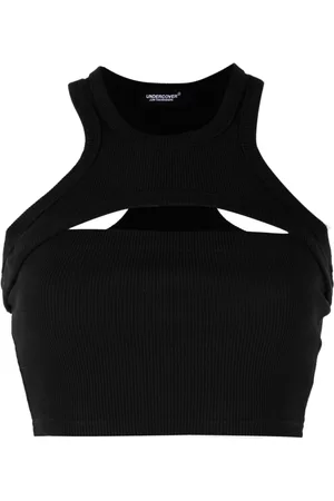 UNDERCOVER Cut-out detailing cropped top - Black