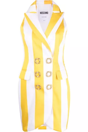 Moschino Stripe-print blazer dress - Yellow