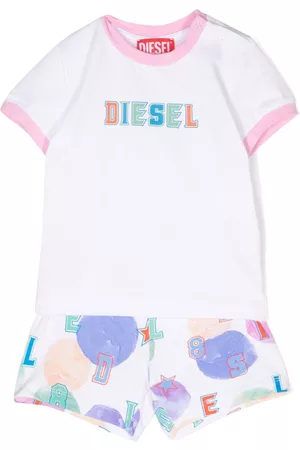 Diesel Sets - Logo-print cotton tracksuit set - White
