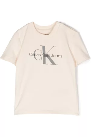 Calvin Klein Logo-print short-sleeve T-shirt - Neutrals