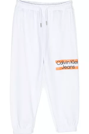 Calvin Klein Sweatpants - Logo-print cotton track pants - White