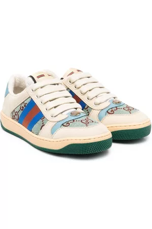 Gucci Logo-print lace-up trainers - Neutrals