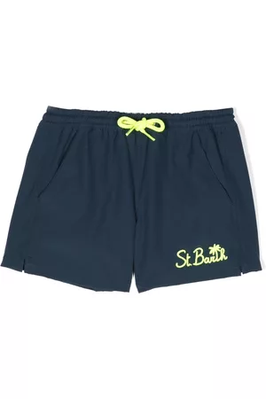 MC2 SAINT BARTH Boys Swim Shorts - Logo-print drawstring swim shorts - 00364D SB PALM 61 EMB